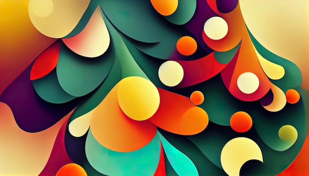 Papel de parede abstrato colorido do fundo da árvore de natal Generative Ai
