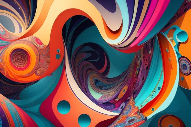 Papel de parede abstrato colorido e fundo gerado por IA