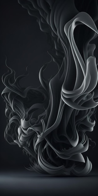 papel de parede abstrato com uma fumaça em movimento preto e branco