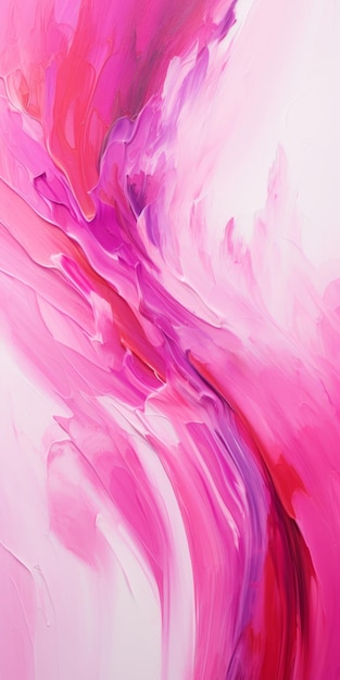 Papel de parede abstrato de pintura rosa e roxa com pinceladas dinâmicas