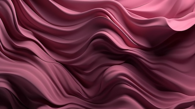 Papel de parede abstrato moderno renderizado em 3D com seda rosa curvilínea