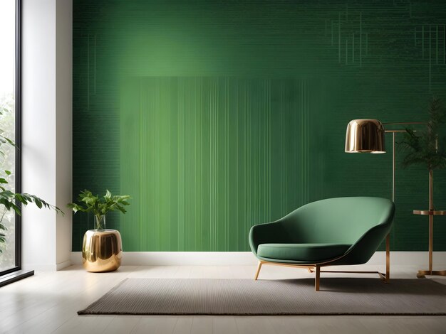 Papel de parede abstrato verde com linhas verdes