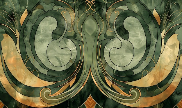 Papel de parede Art Nouveau com Design Orgânico de Bitcoin com Ilustração de Fluxo Backgroundi de Comércio de Cripto