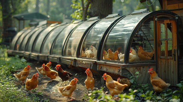 Foto papel de parede automatizado para casas de aves alimentadas a energia solar