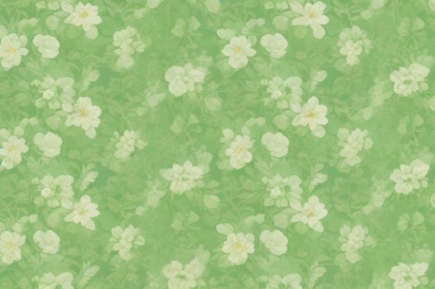 papel de parede clássico padrão de flores vintage sem costura em fundo verde