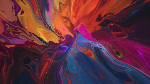 Papel de parede colorido abstrato Arte fluida 3d background