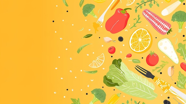 papel de parede com padrão de comida minimalista