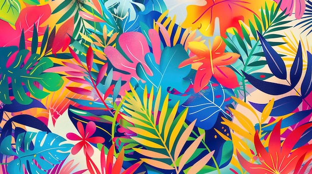 papel de parede com padrão de folha de verão