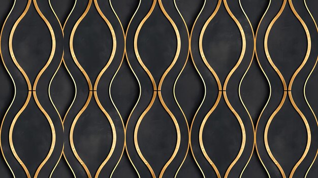 Foto papel de parede com padrão preto e dourado com fundo dourado e preto