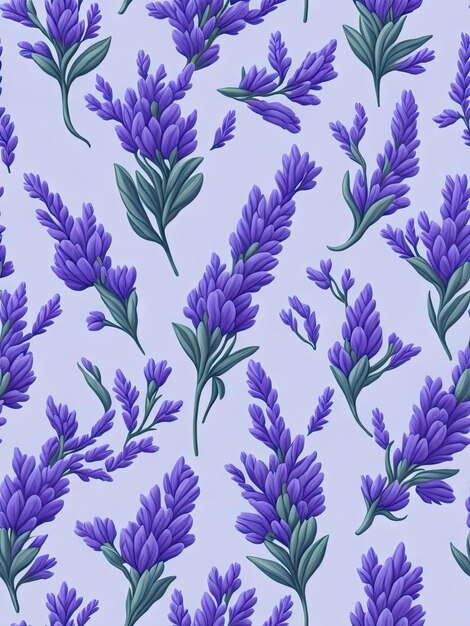 papel de parede com padrão sem costura qualidade de impressão calmante flores de lavanda cores pastel