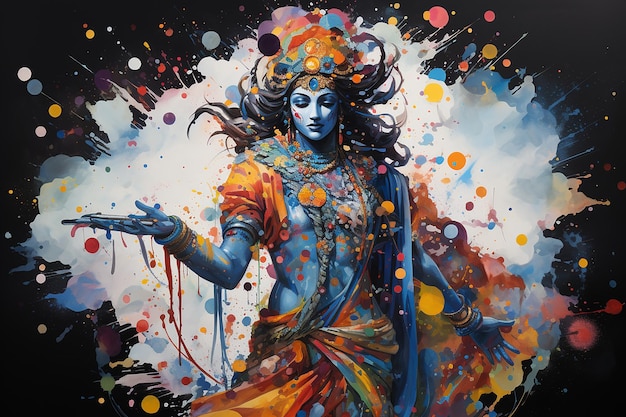 Papel de parede com pintura de Krishna