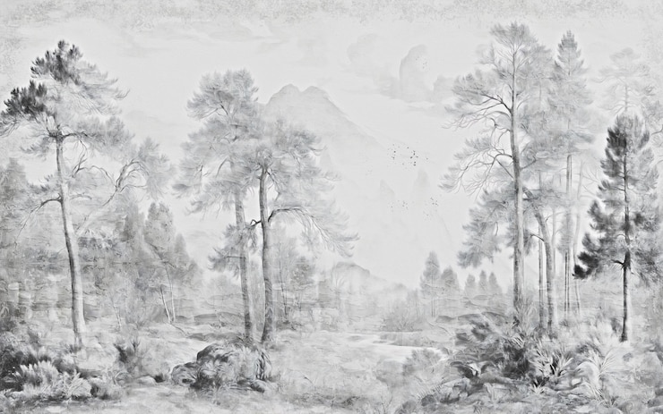 Foto papel de parede da coleção de arte abstrata o papel de parede florestal deixa uma textura rica padrão de arte moderna abstr