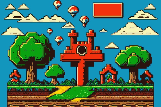 Papel de parede de alta resolução retrô de 8 bits do console Super Mario para fãs de jogos antigos