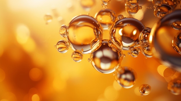 papel de parede de bolhas de combustível douradas