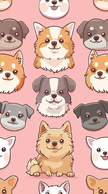 Foto papel de parede de cão estilo de desenho animado colorido design para banner cartaz de fundo de papel de parede
