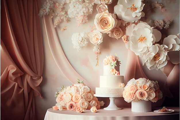 Papel de Parede de Casamento Floral Elegante