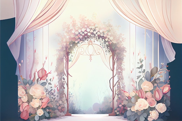 Papel de Parede de Casamento Floral Elegante