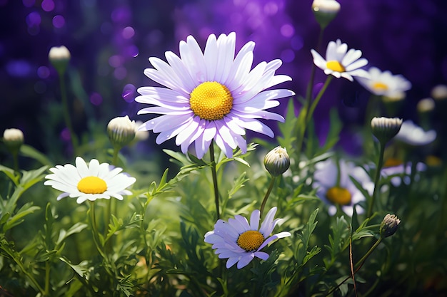 papel de parede de flor de aster roxo daisy violeta