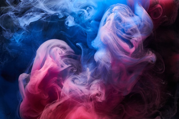 Papel de parede de fumaça colorida com narguilé, fundo abstrato de nuvem dançante, tinta na água