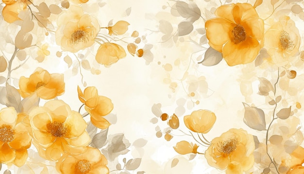 Foto papel de parede de fundo colorido flor dourada aquarela padrão dia dos namorados banner abstrato
