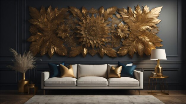 Papel de parede de fundo Cool Leaves luxo Interior Illustrador de fundo Artes de arte digitais