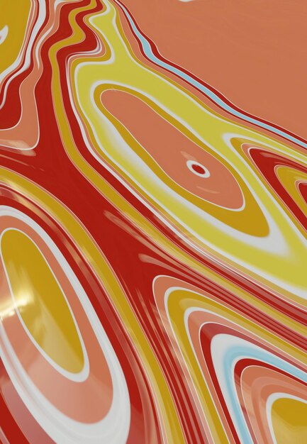 Papel de parede de fundo de cores amarelo e vermelho líquido abstrato com cópia Técnica de arte de textura abstrata de pintura fluida Mistura colorida de cores vibrantes acrílicasPara padrão de impressão de design