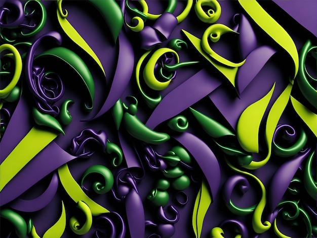 Papel de parede de fundo de cores de carnaval em cores amarelo-violeta-verde Ai gerado