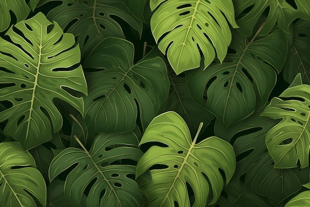 Papel de parede de fundo de natureza frondosa de Monstera