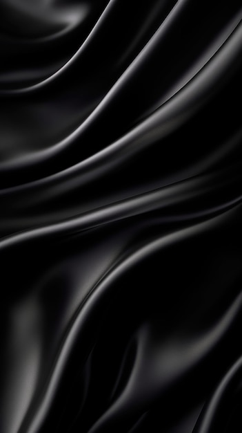 Papel de parede de fundo de textura de seda preta vertical Generative AI