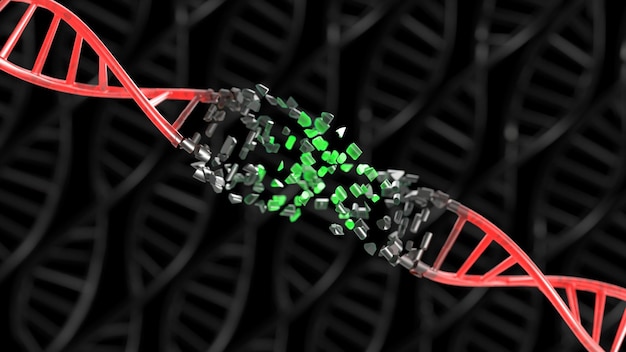 papel de parede de fundo dna destrutivo renderização 3d