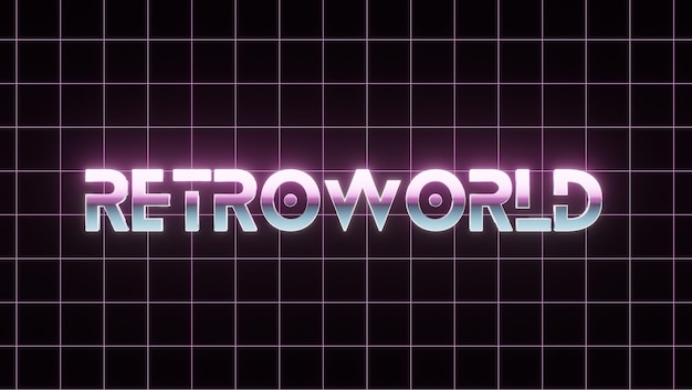 Papel de parede de fundo Estilo vintage 80s lema texto sinal de néon antigo conceito de jogo Luzes de neon brilhantes Onda retrô e estilo synthwavePara cartão postalbanner poster3D renderização ilustração de imagens