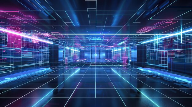 papel de parede de grade futurista