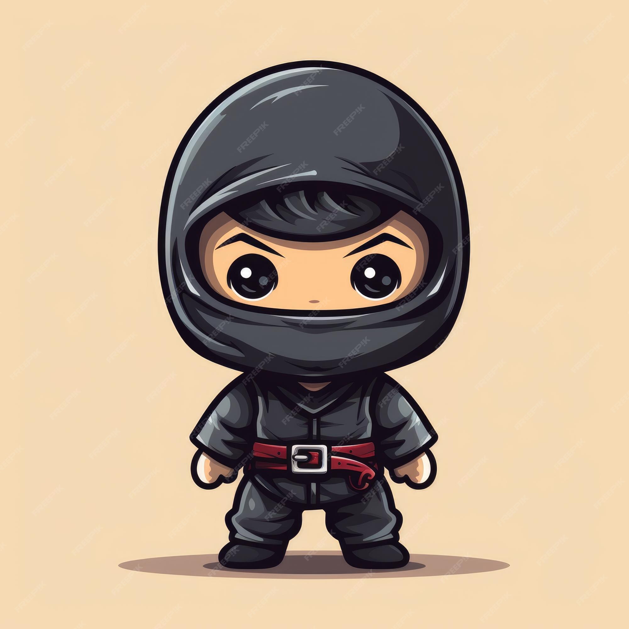 Bonito desenho animado ninja definido com: vetor stock (livre de direitos)  660513880