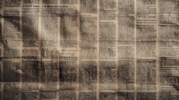 Papel de parede de jornal antigo fundo de jornal generativo ai