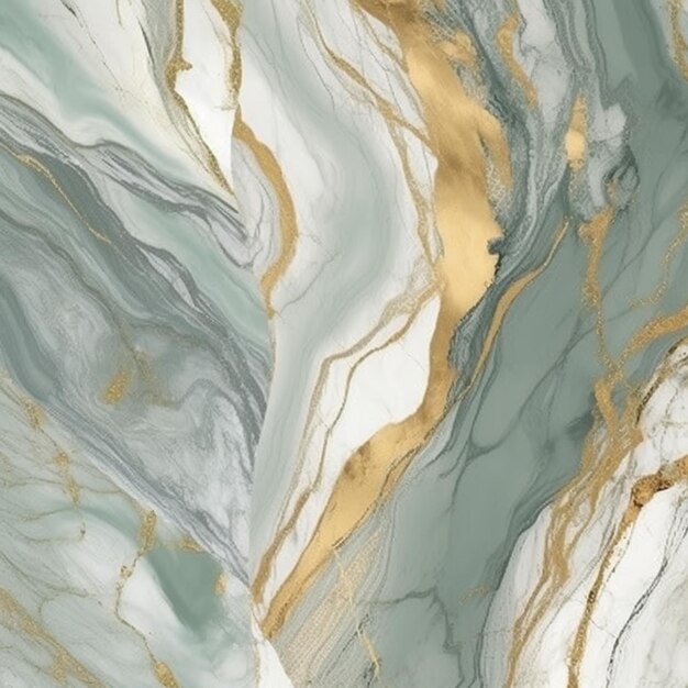 Papel de parede de mármore que é verde e dourado