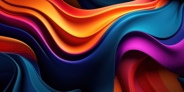 Papel de parede de onda de cores vibrantes radiantes