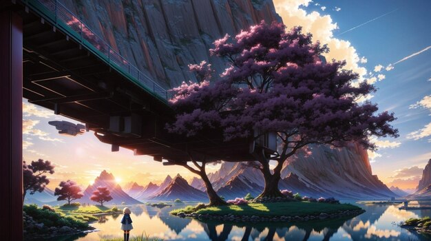 Anime, floresta, paisagem, HD papel de parede