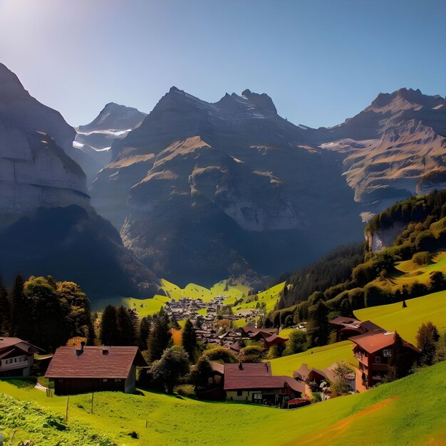 papel de parede de paisagem de montanhas suíças por Ai