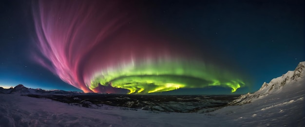 Papel de parede de paisagem panorâmica do céu noturno da Aurora Boreal