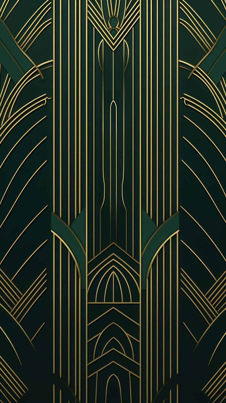 Foto papel de parede de palácio art deco padrão porta do portão
