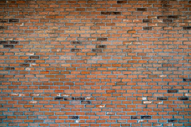 Papel de parede de parede de tijolo textura clínquer e padrão de concreto no antigo tema de cor vermelha e marrom vintage sob a área de construção