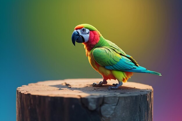 Papel de parede de pássaro de estimação falante de arara colorido Ilustração de fundo Fotografia em HD