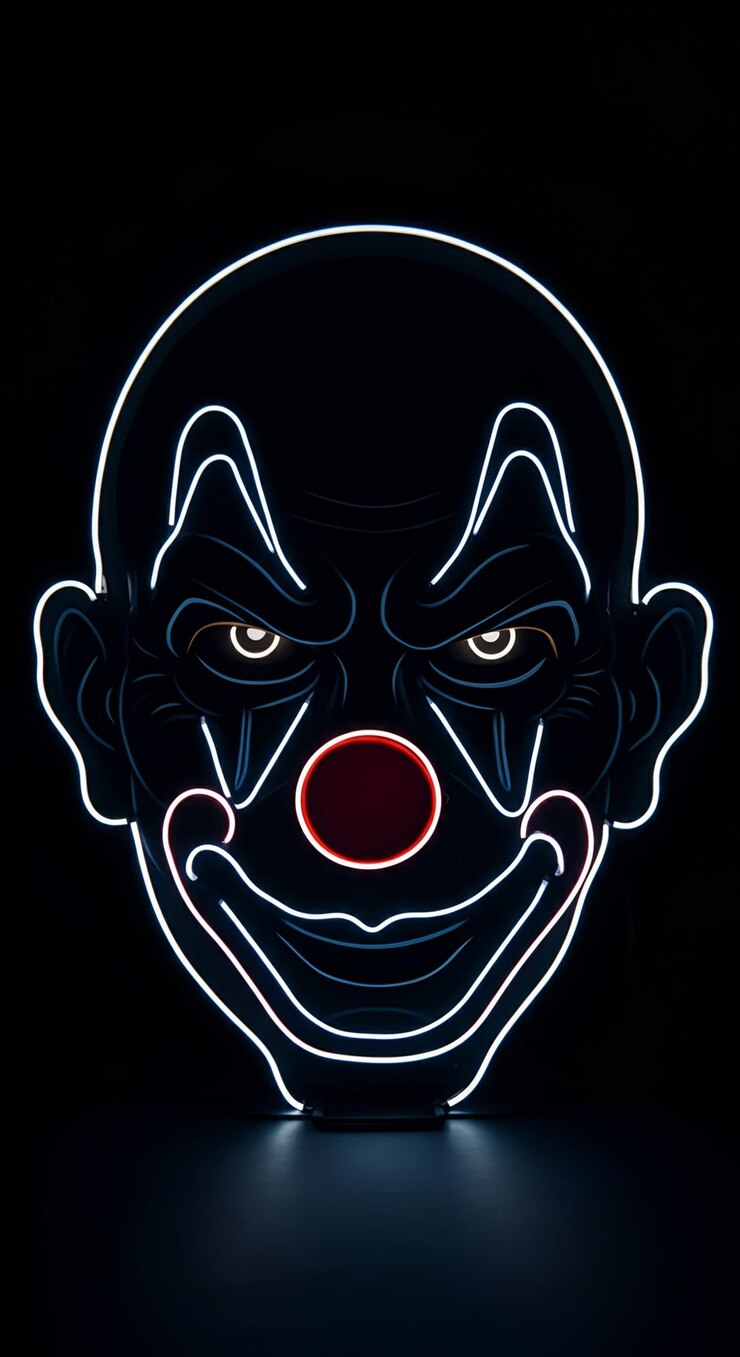 Foto papel de parede de smartphone com ilustração abstrata de um palhaço sorridente ou rosto de palhaço isolado em