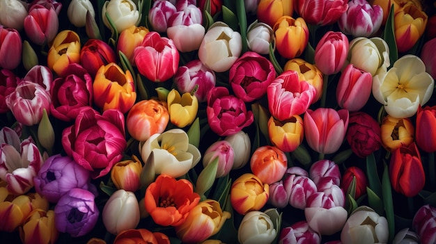 papel de parede de tulipas coloridas