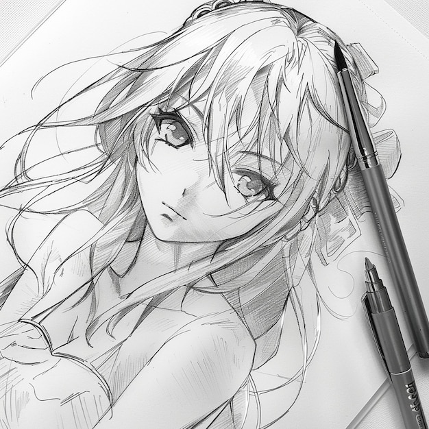 Papel de parede de um esboço de anime