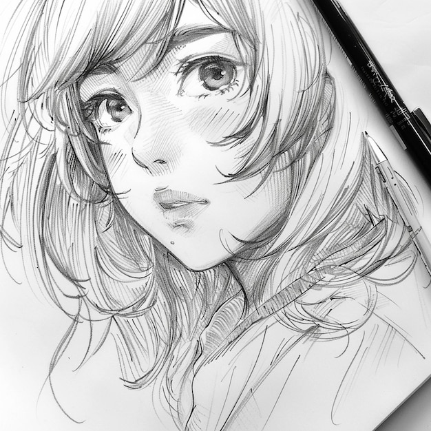 Papel de parede de um esboço de anime
