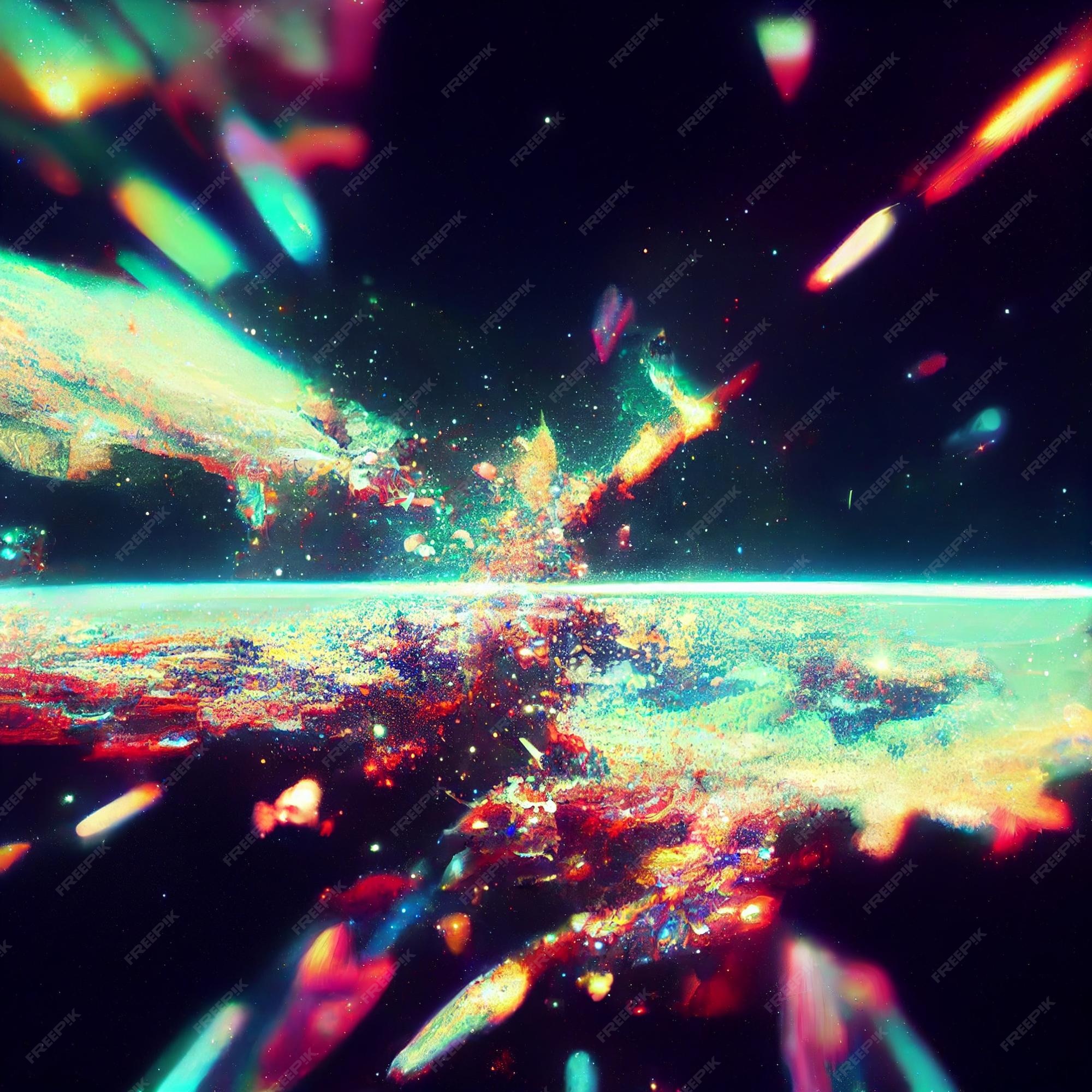 Papel de parede de vídeo de espaço com falha abstrata do universo de fundo  de falha 4k