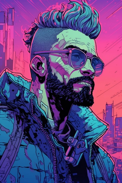 papel de parede do homem cyberpunk