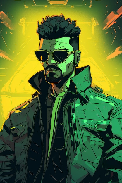 papel de parede do homem cyberpunk