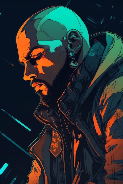 papel de parede do homem cyberpunk